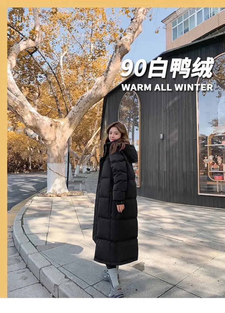 秋轻暖羽绒服旗舰中戏长款店情侣外套保暖2023新款国际品牌 耀石黑 